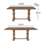 Set da pranzo Christopher Knight Home Charles da 7 pezzi, tavolo allungabile in legno rustico con sedie imbottite, colore naturale/beige