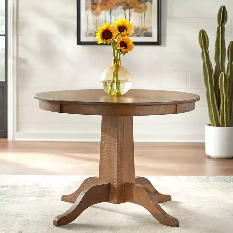 Lifestorey Athens Farmhouse Tavolo da pranzo rotondo 42" Noce