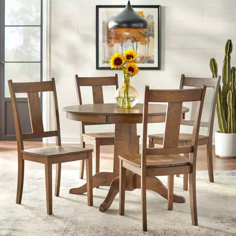 Lifestorey Athens Farmhouse Tavolo da pranzo rotondo 42" Noce