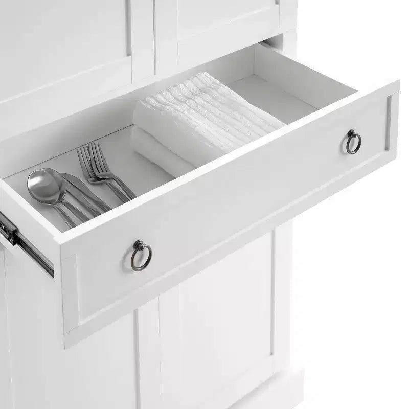 Winston Storage Pantry White - Crosley: Credenza alta a due ante, 5 ripiani, stile tradizionale