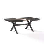 Set da pranzo allungabile 6 pezzi Hayden con panca e 4 sedie con schienale a doghe Ardesia - Crosley