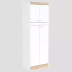 Dispensa da Cucina a 4 Ante Bianco/Rovere - Inval: Mobile dispensa moderno con ripiani regolabili