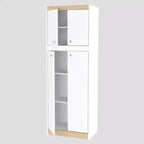 Dispensa da Cucina a 4 Ante Bianco/Rovere - Inval: Mobile dispensa moderno con ripiani regolabili