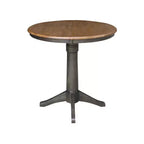 Tavolo da pranzo rotondo con ante a ribalta Justin da 36" Tan/Washed Coal - International Concepts
