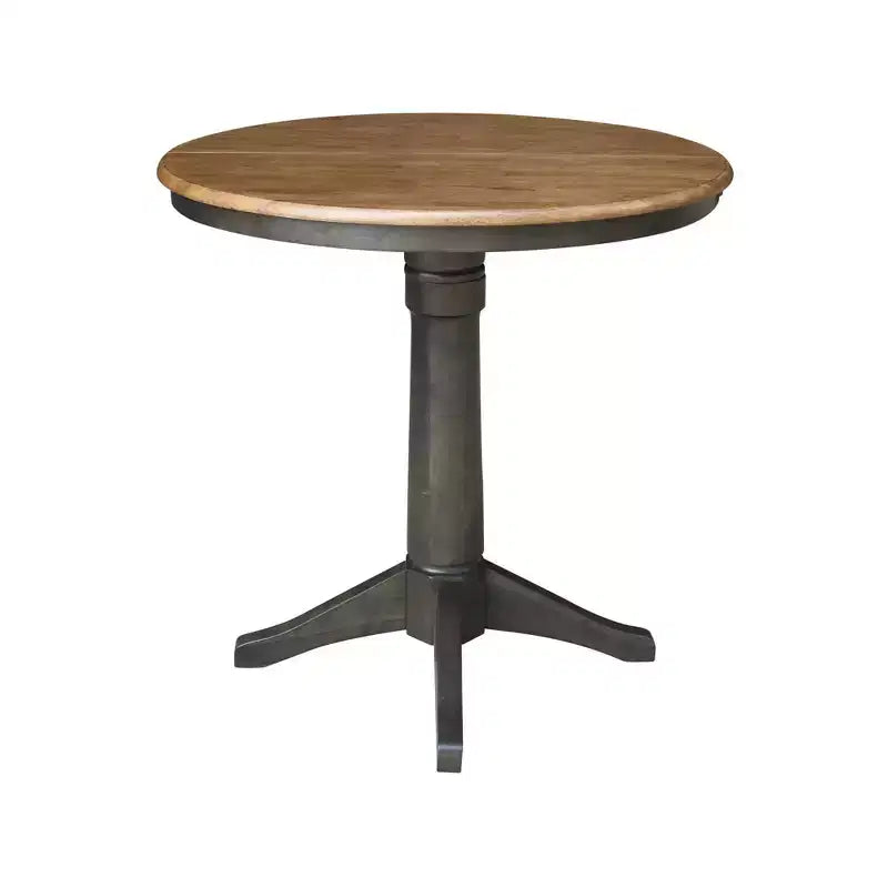 Tavolo da pranzo rotondo con ante a ribalta Justin da 36" Tan/Washed Coal - International Concepts