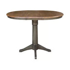 Tavolo da pranzo rotondo con ante a ribalta Justin da 36" Tan/Washed Coal - International Concepts