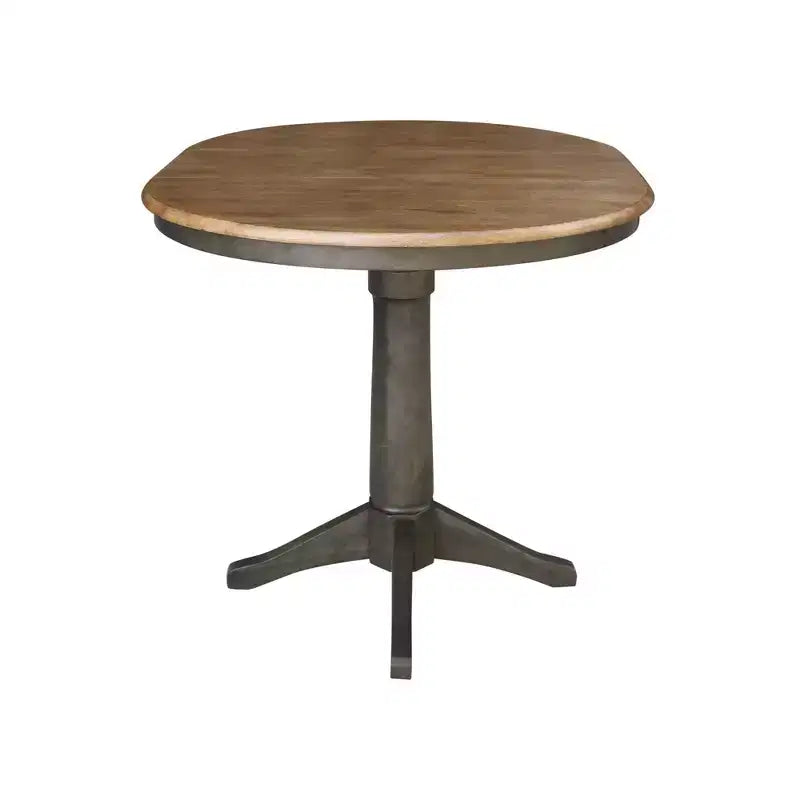 Tavolo da pranzo rotondo con ante a ribalta Justin da 36" Tan/Washed Coal - International Concepts