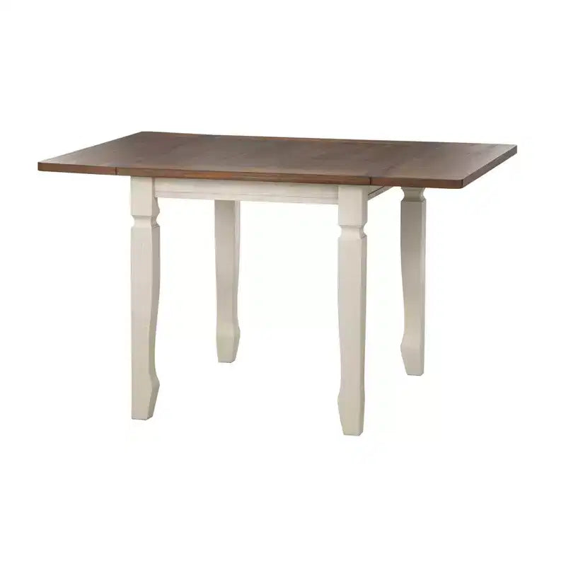 Buylateral Maryland Farmhouse Drop Leaf Dining Table Walnut/White