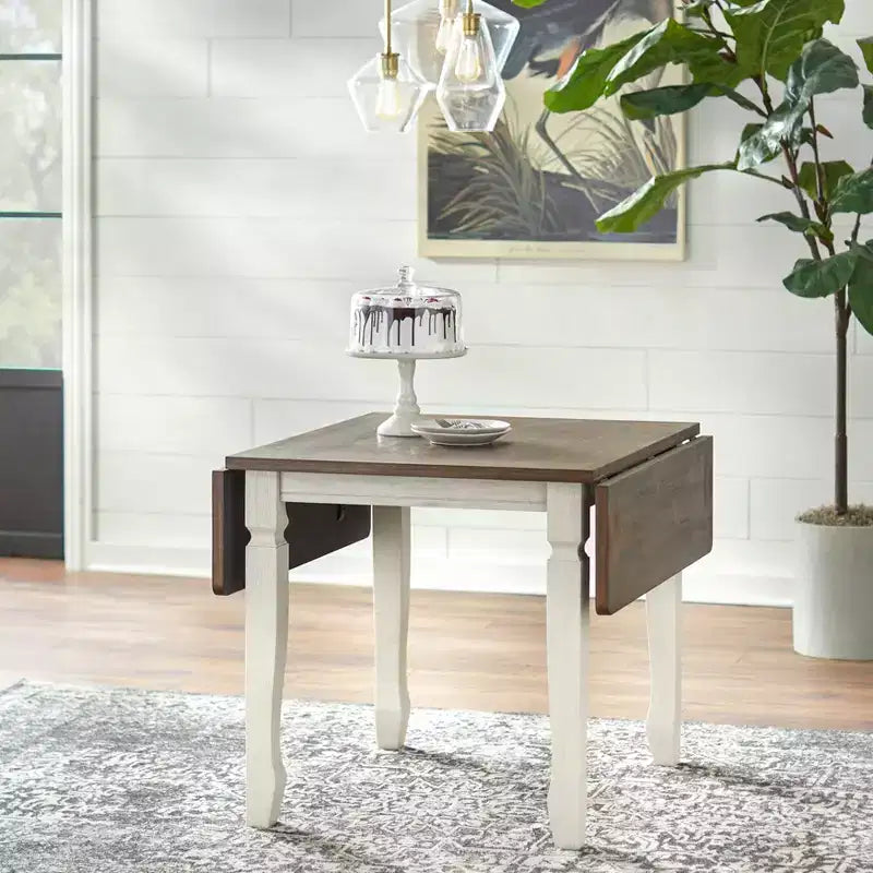 Buylateral Tavolo da pranzo a ribalta Maryland Farmhouse Noce/Bianco