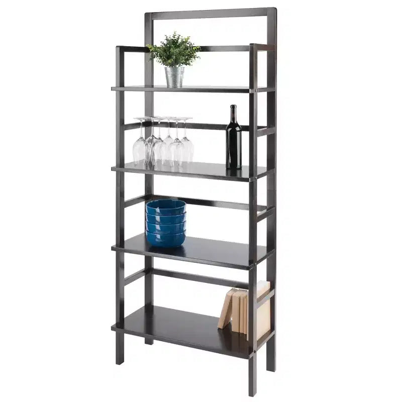 Winsome Aiden Bakers Rack Coffee: 4 ripiani, scaffali in composito di legno, organizer da cucina