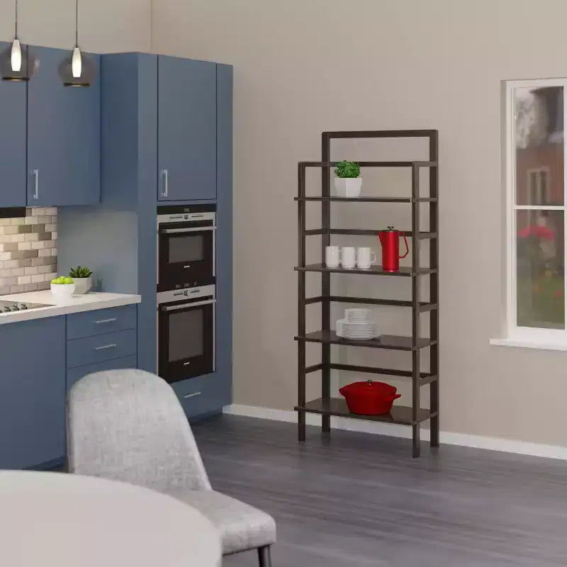 Winsome Aiden Bakers Rack Coffee: 4 ripiani, scaffali in composito di legno, organizer da cucina