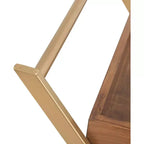 Carrello Bar Jolie Oro - Adore Decor: Struttura Moderna in Acciaio, Superficie in Legno di Gomma, Carrello da Servizio Bevande per Interni
