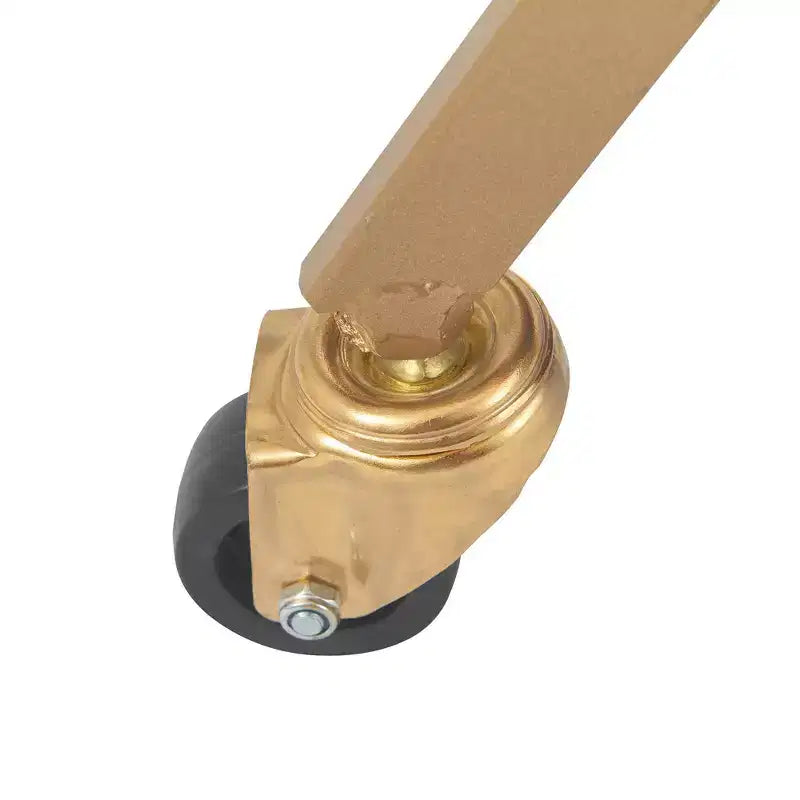 Carrello Bar Jolie Oro - Adore Decor: Struttura Moderna in Acciaio, Superficie in Legno di Gomma, Carrello da Servizio Bevande per Interni