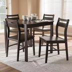 Set da pranzo 5 pezzi Lovy moderno e contemporaneo con finitura noce marrone scuro - Baxton Studio