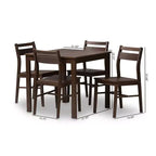 Set da pranzo 5 pezzi Lovy moderno e contemporaneo con finitura noce marrone scuro - Baxton Studio