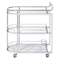 Acme Furniture Inyo Bar Serving Cart Clear Glass/Chrome Finish