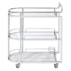 Acme Furniture Inyo Bar Serving Cart Clear Glass/Chrome Finish