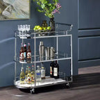 Acme Furniture Inyo Carrello da Bar in Vetro Trasparente/Cromo