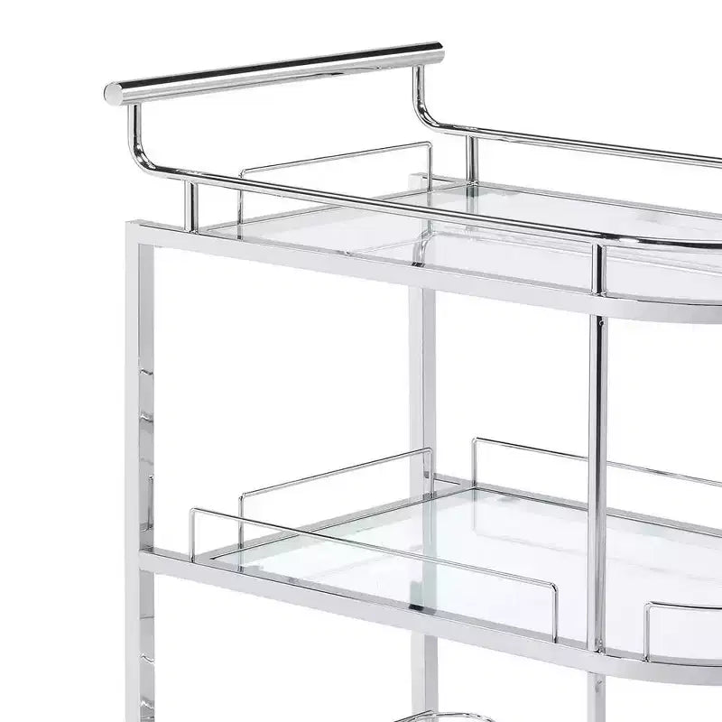 Acme Furniture Inyo Carrello da Bar in Vetro Trasparente/Cromo