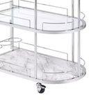 Acme Furniture Inyo Carrello da Bar in Vetro Trasparente/Cromo