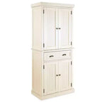 Nantucket Pantry Off White - Homestyles: Nautical Coastal Kitchen Cabinet, Hardwood Frame, Adjustable Shelves, 72" Height
