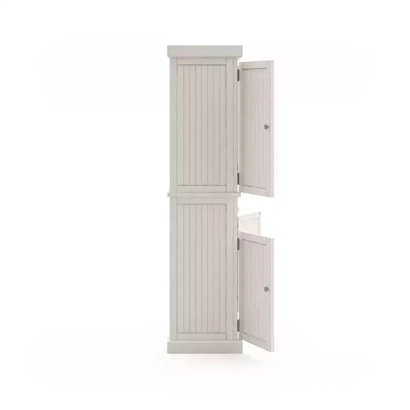 Nantucket Pantry Bianco Sporco - Homestyles: Mobile da cucina costiero nautico, Struttura in legno massello, Ripiani regolabili, Altezza 72"