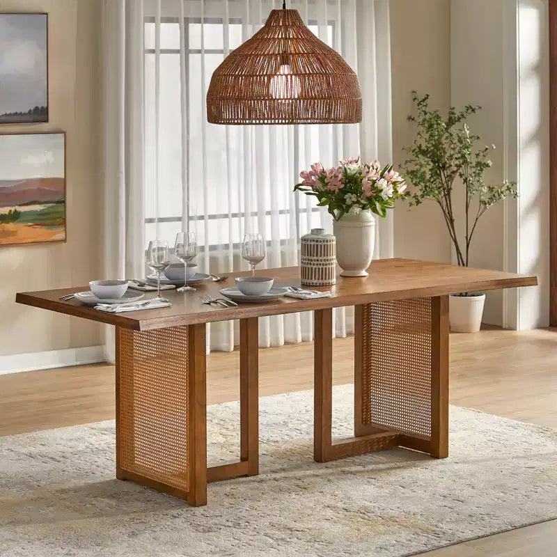 Lifestorey Set da Pranzo Felicity Moderno 5 Pezzi Quercia Coloniale/Beige