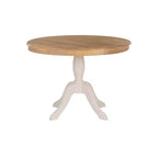 Tobin Traditional Pedestal Dining Table White/Natural - Linon
