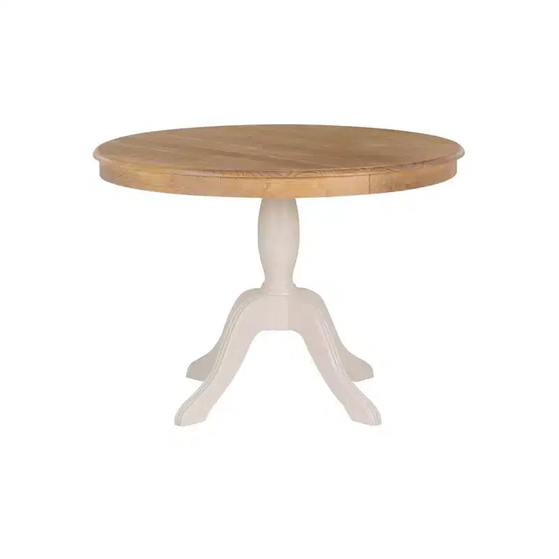 Tobin Traditional Pedestal Dining Table White/Natural - Linon