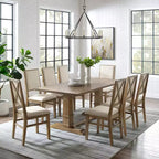 Set da pranzo Joanna da 9 pezzi con 8 sedie imbottite Rustico Marrone - Crosley