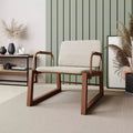 1.0 Whythe Low Accent Chair Linen/Corten - Manhattan Comfort: Modern Upholstered Steel Frame, Dining & Lounge Use