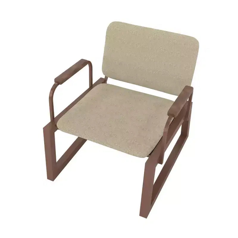 1.0 Sedia bassa Whythe Lino/Corten - Manhattan Comfort: Moderna, struttura in acciaio imbottita, per sala da pranzo e salotto