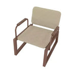 1.0 Sedia bassa Whythe Lino/Corten - Manhattan Comfort: Moderna, struttura in acciaio imbottita, per sala da pranzo e salotto