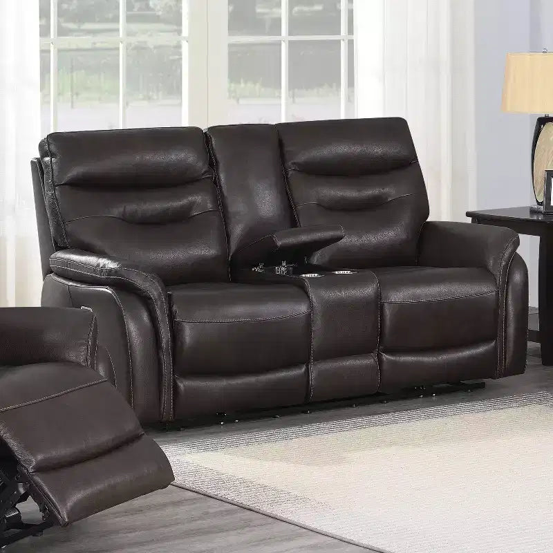 Divanetto Fortuna Power Recliner Console - Steve Silver Co. : Porta USB, Vano portaoggetti centrale