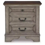 Comodino Lodenbay nero/grigio - Signature Design by Ashley: Stile cottage con porte USB e prese CA