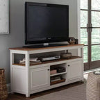 Mobile TV Savannah Cabinet con piano in legno naturale per televisori fino a 64" avorio - Alaterre Furniture