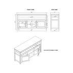 Mobile TV Savannah Cabinet con piano in legno naturale per televisori fino a 64" avorio - Alaterre Furniture