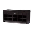 Panca da Ingresso Finitura Espresso Marrone Scuro - Baxton Studio: Portaoggetti Moderno in Legno, Manutenzione con Panno Asciutto
