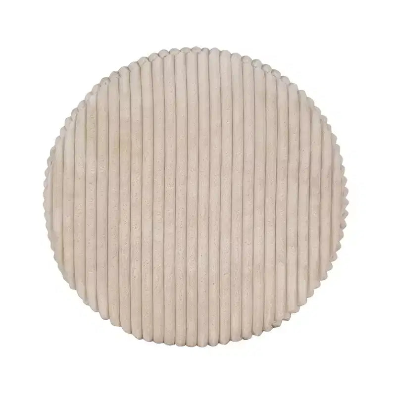 Pouff contenitore Linon Blanche in velluto a coste color crema