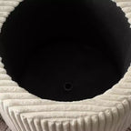Pouff contenitore Linon Blanche in velluto a coste color crema