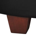 Pouf contenitore rotondo grande Winston con parte superiore a bottone in similpelle nera - HomePop