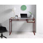 Scrivania Yasin Acme Furniture rosso/vetro