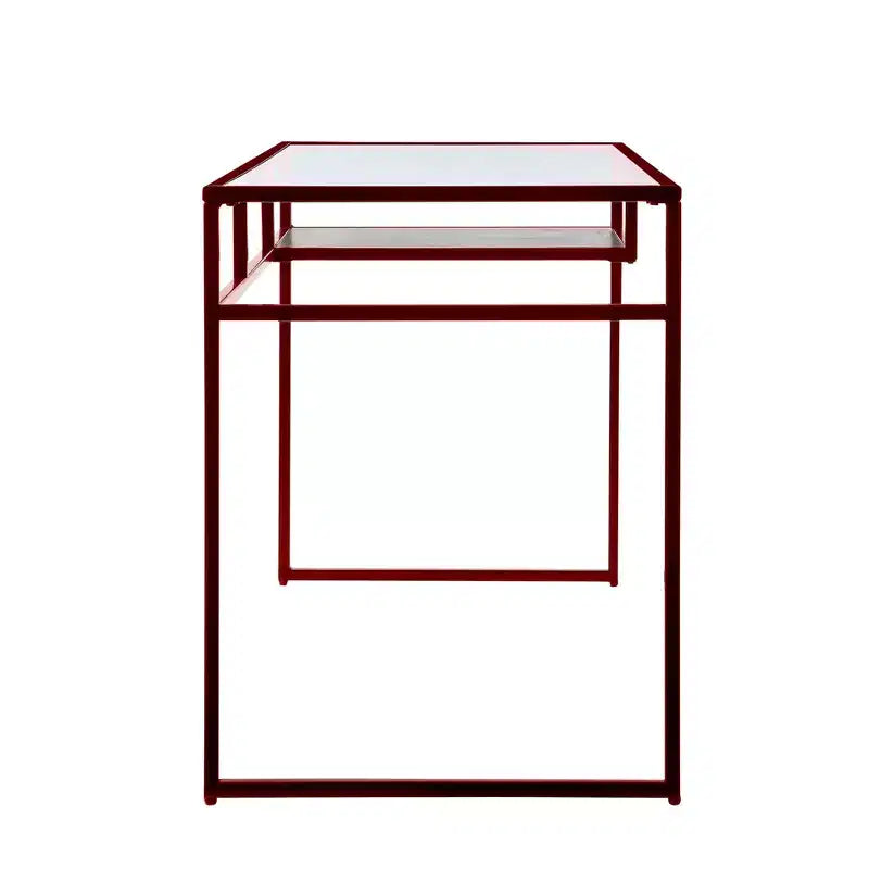 Scrivania Yasin Acme Furniture rosso/vetro