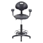Sedia da ufficio operativa Hampden Furnishings in poliuretano con braccioli e altezza regolabile da 56 a 81 cm, nera