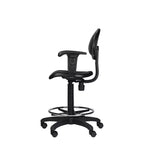 Sedia da ufficio operativa Hampden Furnishings in poliuretano con braccioli e altezza regolabile da 56 a 81 cm, nera