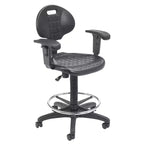 Sedia da ufficio operativa Hampden Furnishings in poliuretano con braccioli e altezza regolabile da 56 a 81 cm, nera