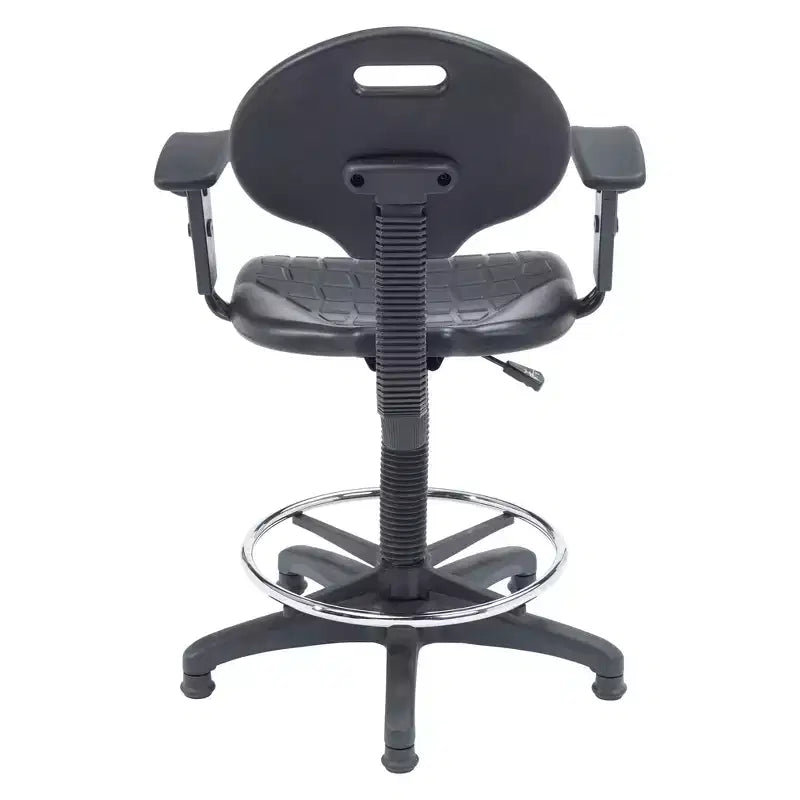 Sedia da ufficio operativa Hampden Furnishings in poliuretano con braccioli e altezza regolabile da 56 a 81 cm, nera
