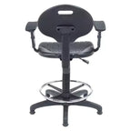 Sedia da ufficio operativa Hampden Furnishings in poliuretano con braccioli e altezza regolabile da 56 a 81 cm, nera