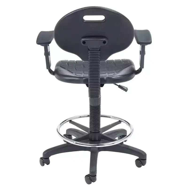 Sedia da ufficio operativa Hampden Furnishings in poliuretano con braccioli e altezza regolabile da 56 a 81 cm, nera