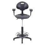Sedia da ufficio operativa Hampden Furnishings in poliuretano con braccioli e altezza regolabile da 56 a 81 cm, nera